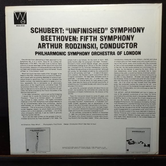 3/$25 Schubert & Beethoven symphonies, vintage record - Picture 2 of 2